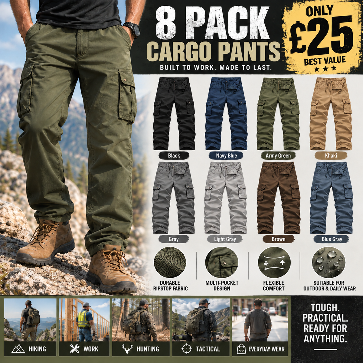 【LAST DAY SALE】Men’s practical camouflage cargo pant